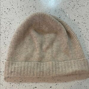 Babaton Ribbed Knit Beanie in Beige